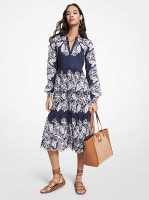 michael michael kors palm eyelet cotton caftan|Michael Kors.